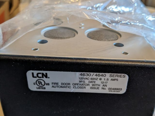 LCN 4630/4640 automatic fire door operator with controller
